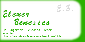 elemer bencsics business card