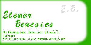 elemer bencsics business card